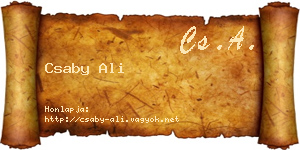 Csaby Ali névjegykártya
